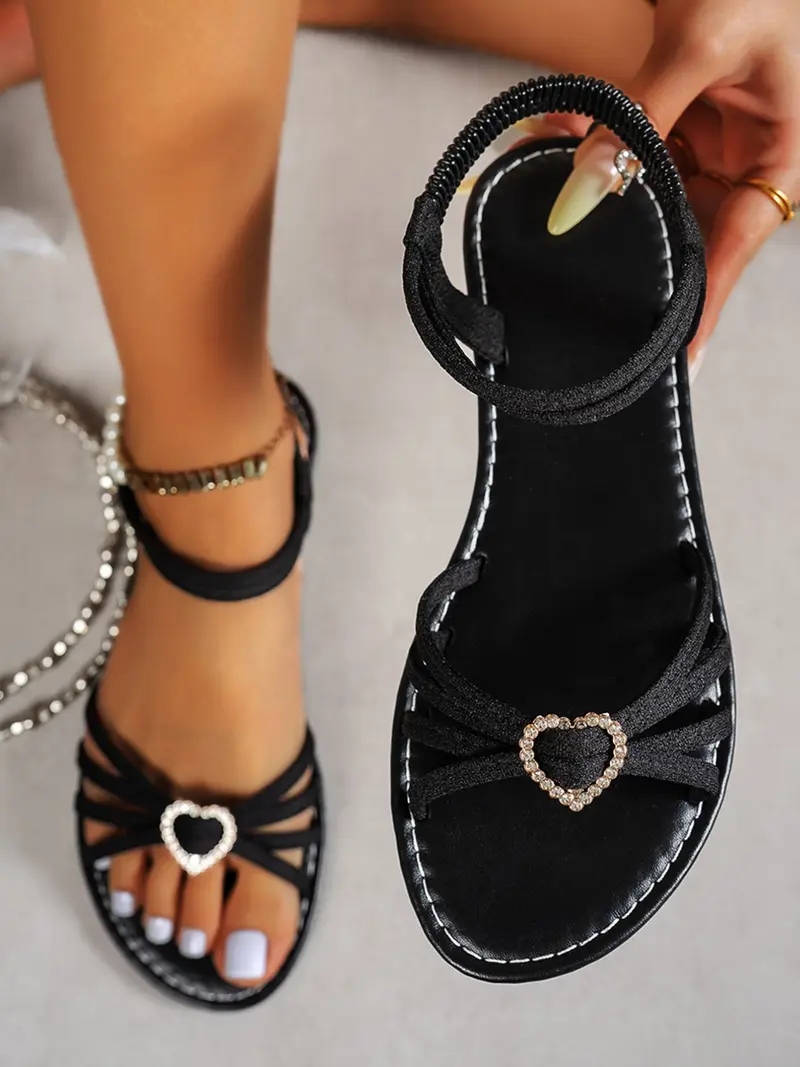 Women's Elegant Heart Shape Button Sandals
