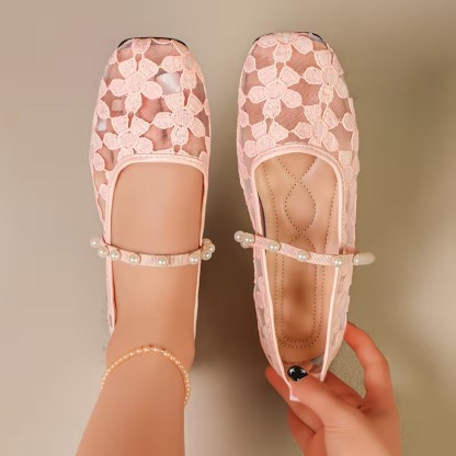 Women's Lace Mesh Mary Jane Loafers