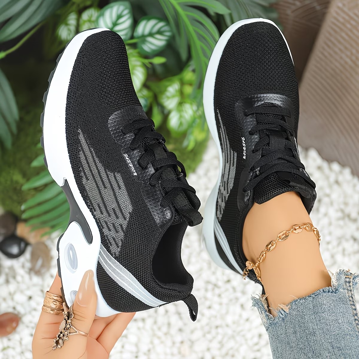 Women's Woven Lace-up Sneakers