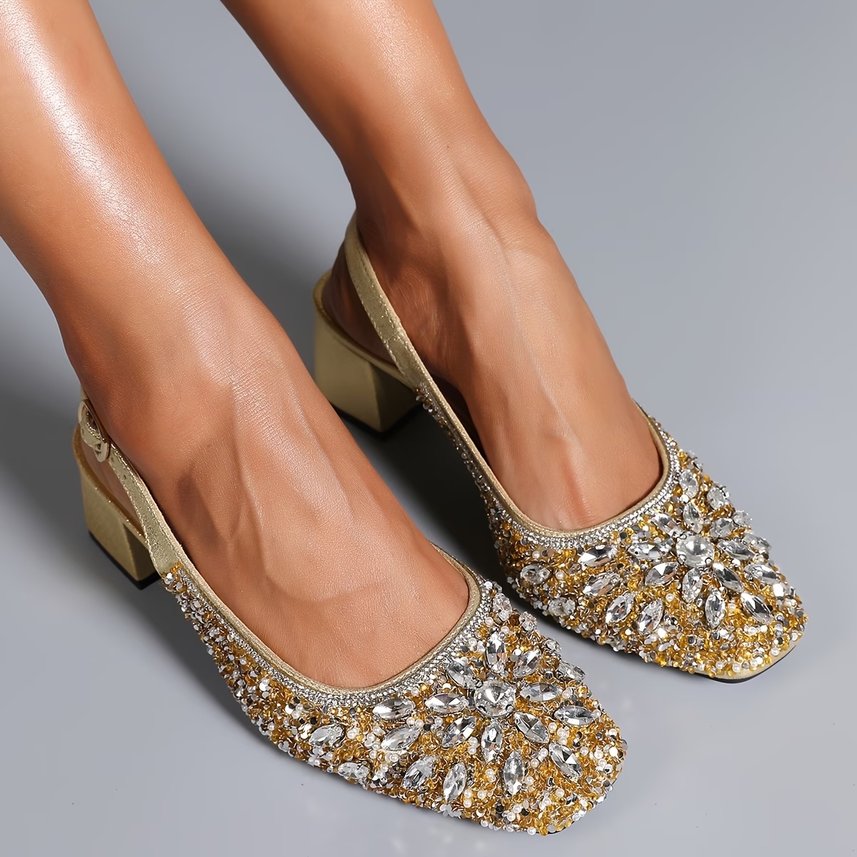 Women's Western Style Full Diamond Heels