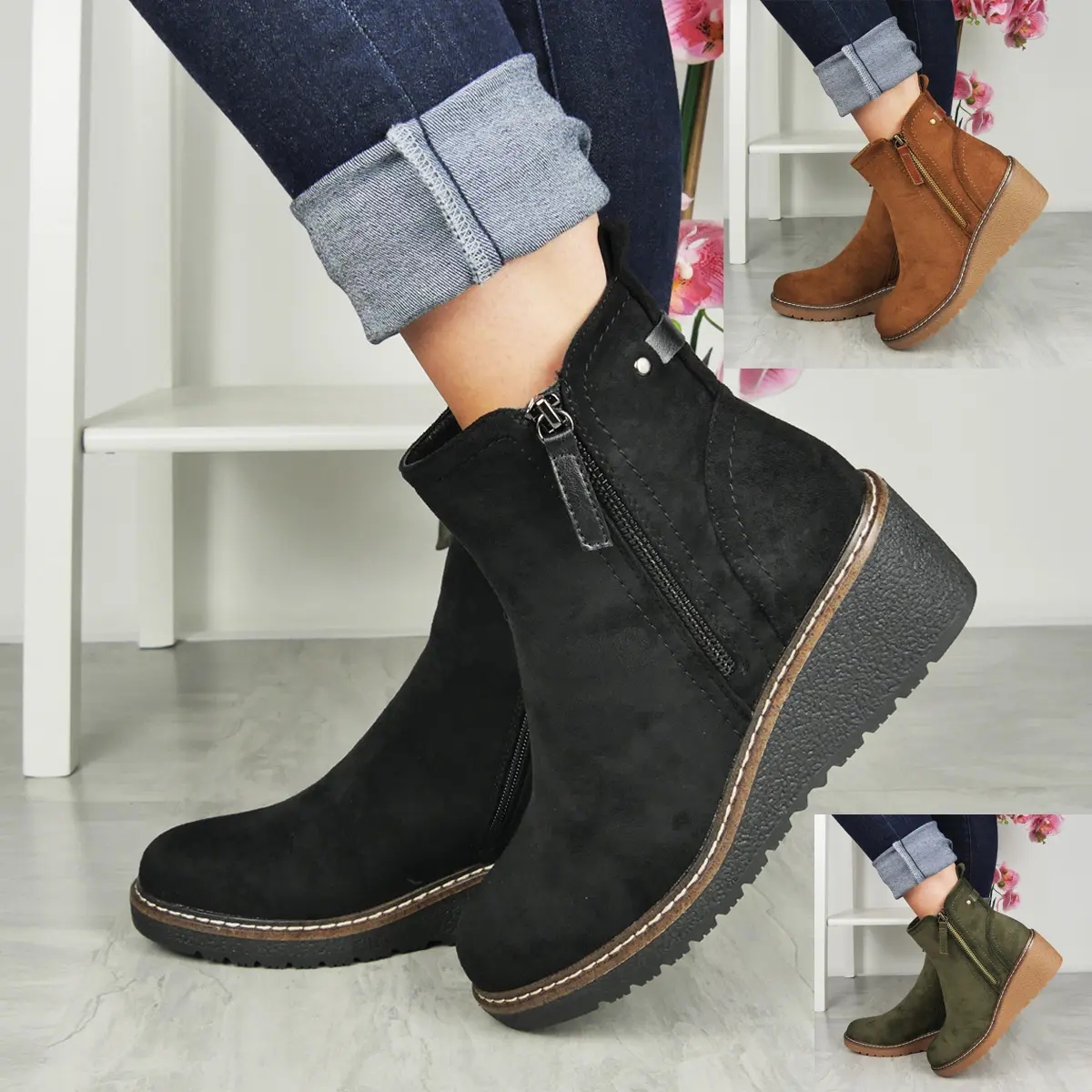 Women's Lined Zip Warm Boots