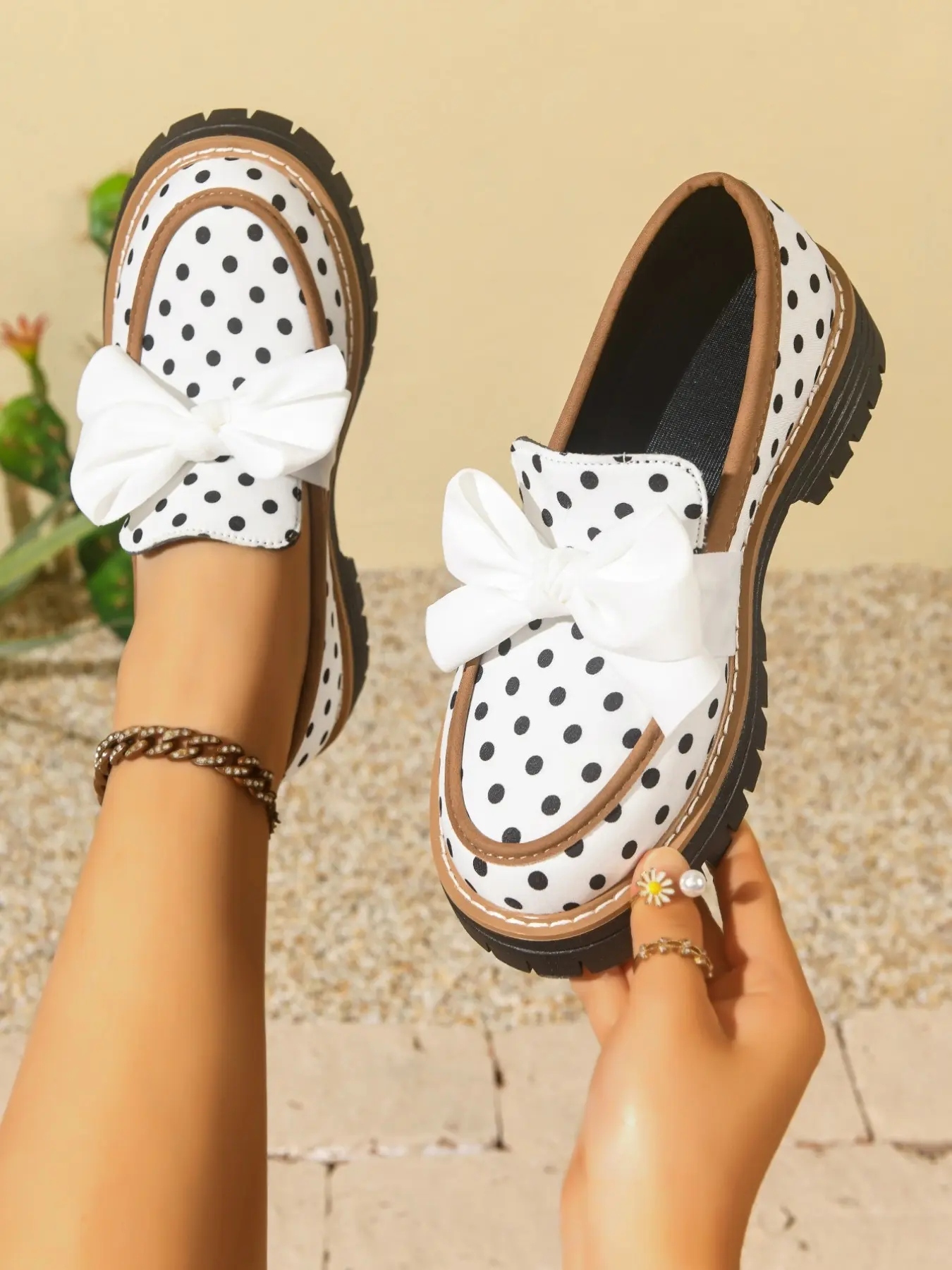 Women's Zebra Stripe Bow Loafers