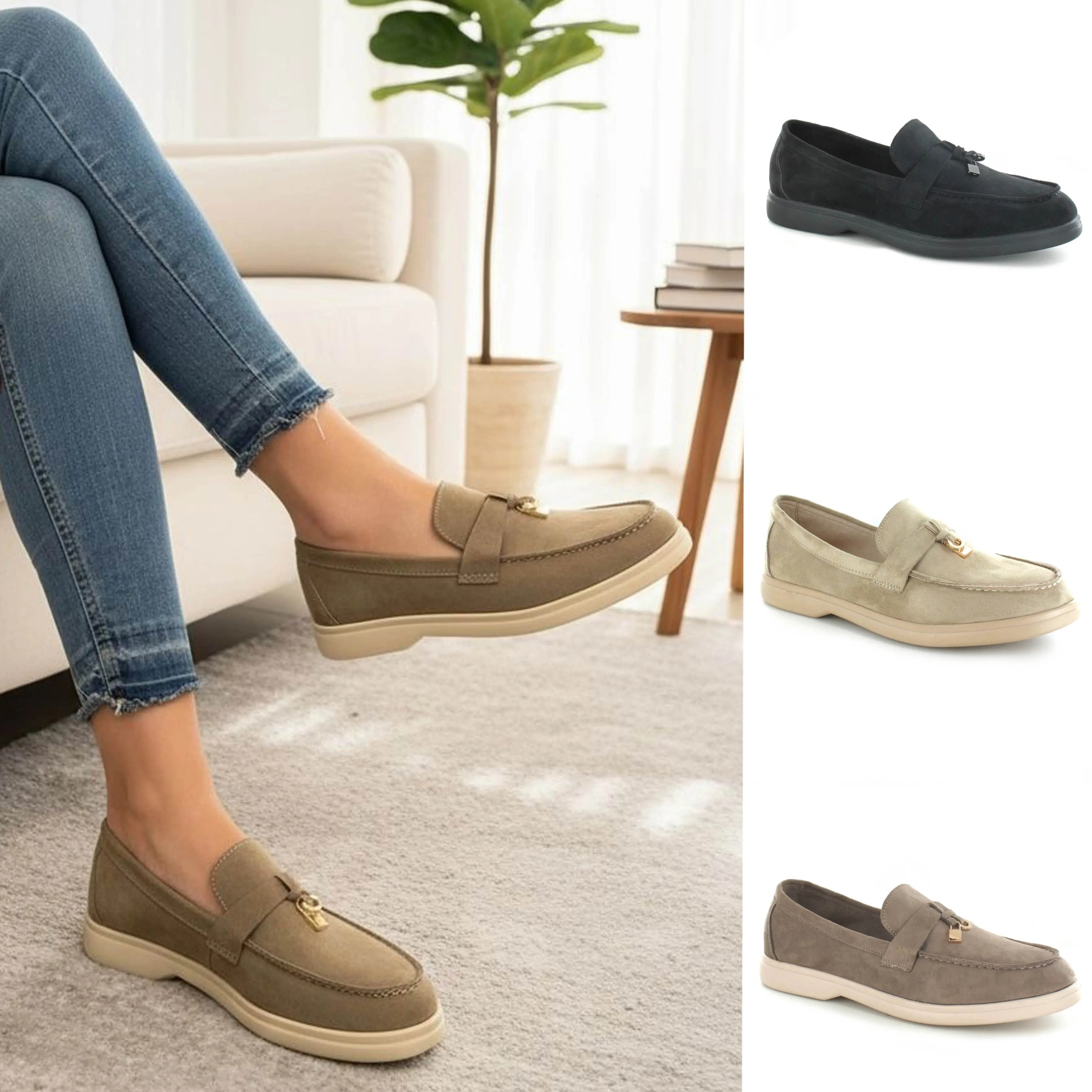 Faux Suede Tassel loafers