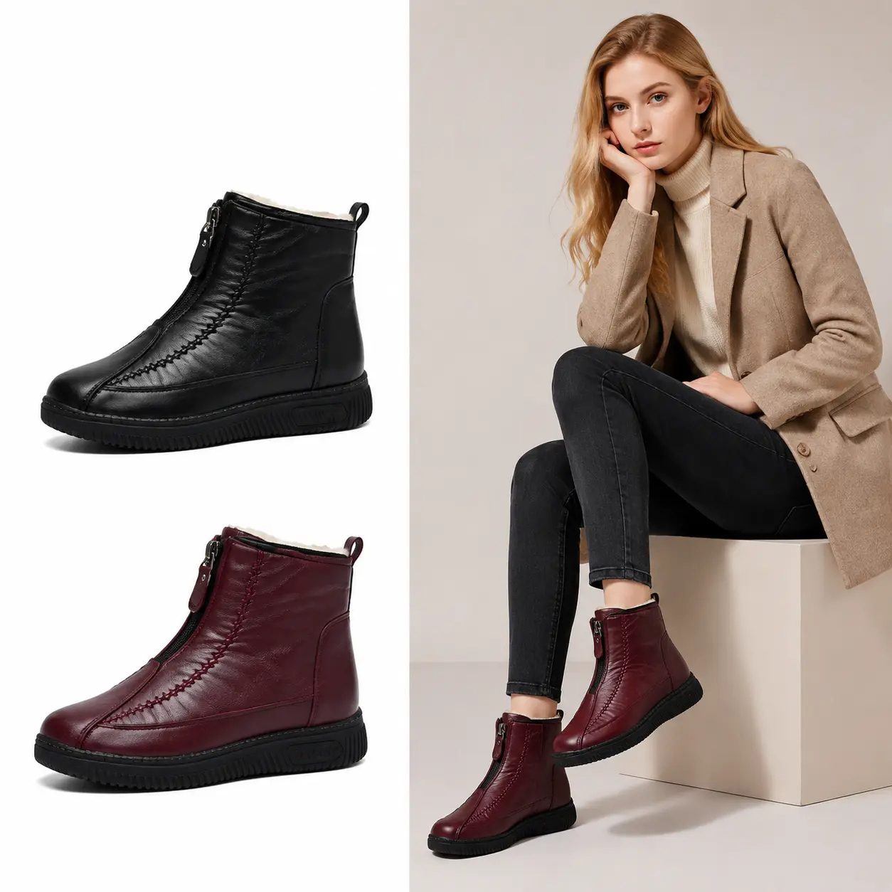Winter Fleece-lined Warm Ankle Boots