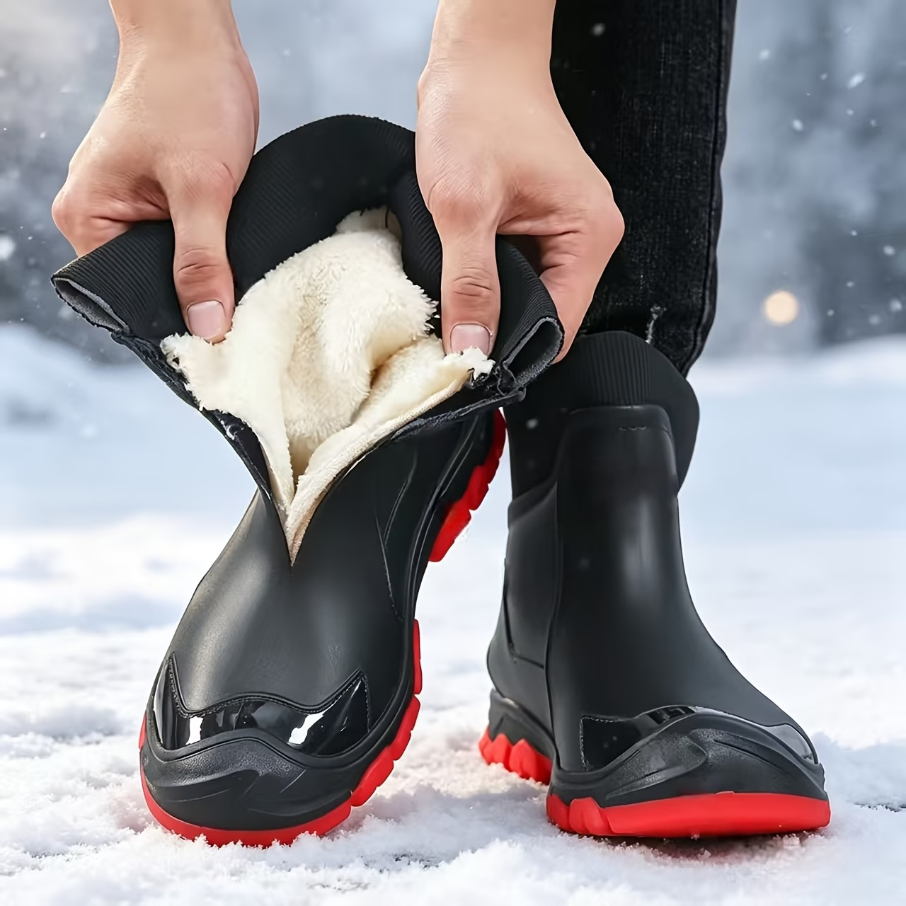 New Couple Warm Rain Boots