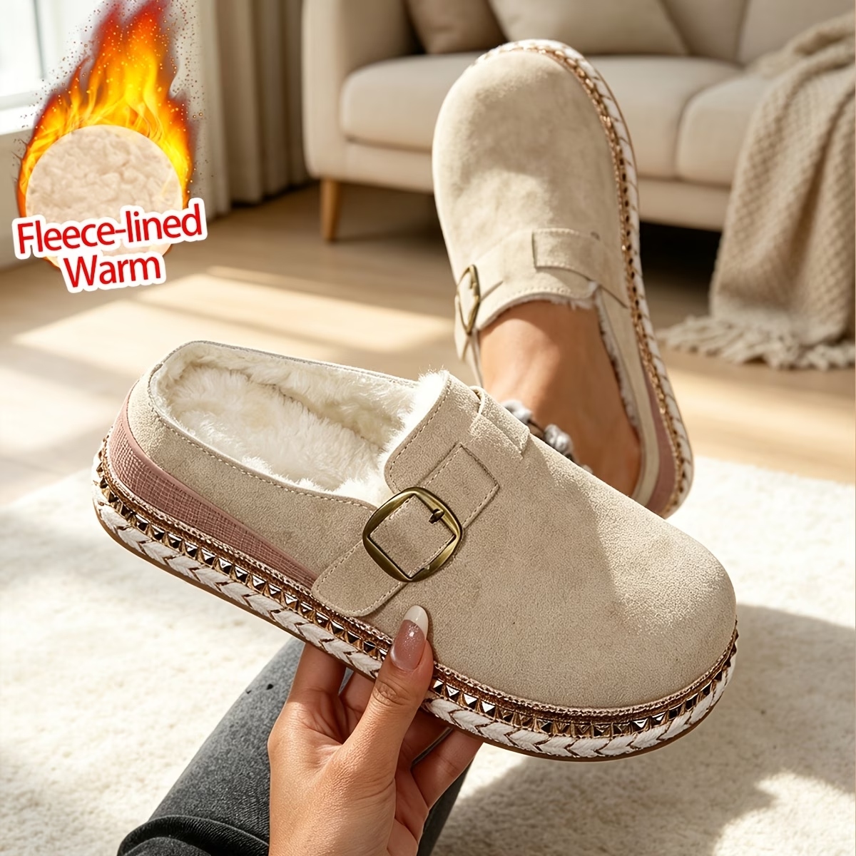 Women's Synthetic Velvet Upper Wedge Sandals