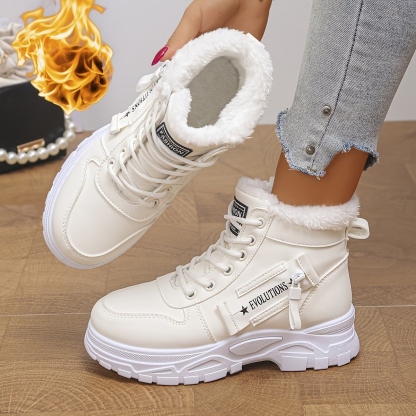 Women's Warm Lace up Winter High Top Sneakers