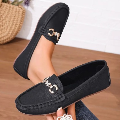 Butterfly Diamond Strap Loafers