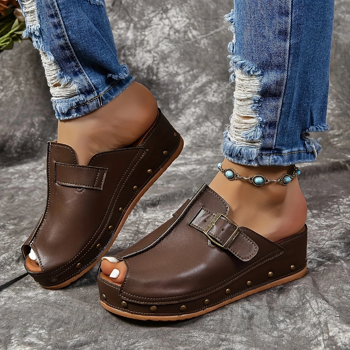 Women's Casual Slip-On Platform Sandals