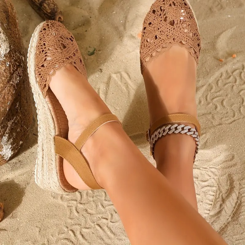 Stylish Breathable Mesh Chunky Heel Sandals