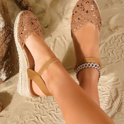 Stylish Breathable Mesh Chunky Heel Sandals