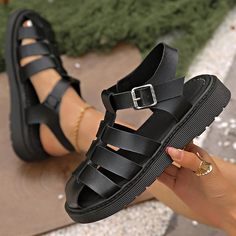 Comfy Ankle-Strap Flat Sandals