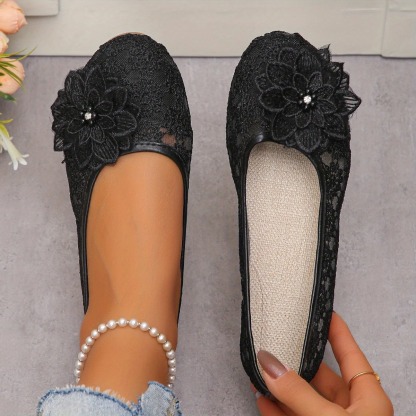 Women's Embroidered Hollow-Out Flats
