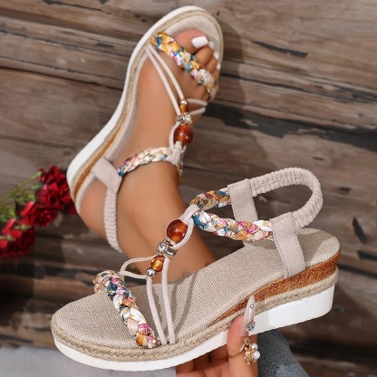 Bohemian Espadrille Wedge Sandals
