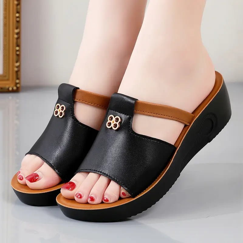 Women's Faux Cover Wedge Sandals