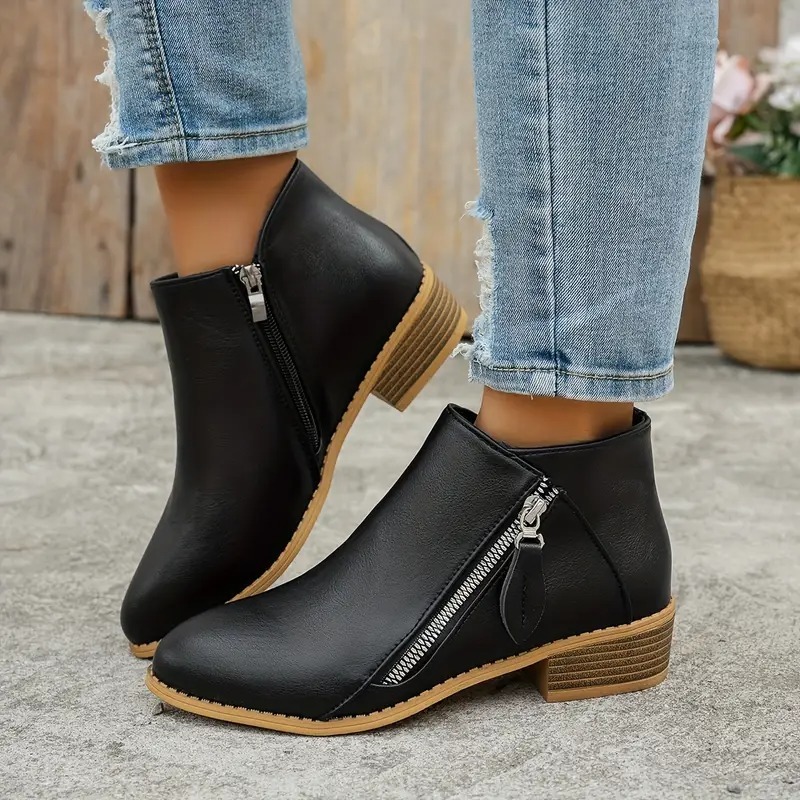 Women's Retro Chunky Heel Ankle Boots