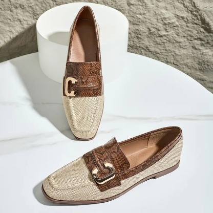 Women's Golden Buckle Loafers
