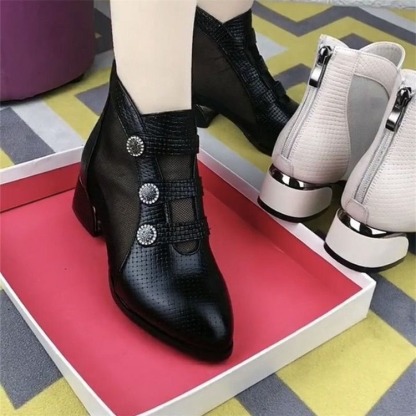Women's Roman Buckle Ankle Boots