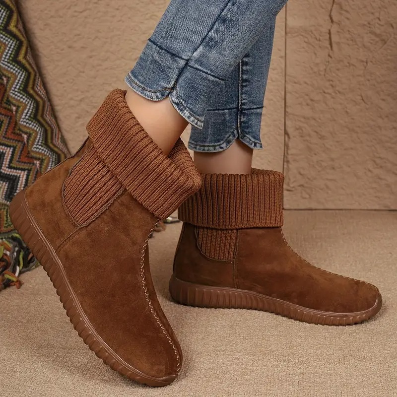 Women's Solid Color Warm Short Boots