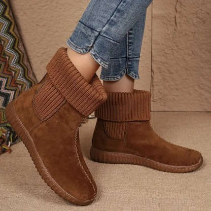 Women's Solid Color Warm Short Boots