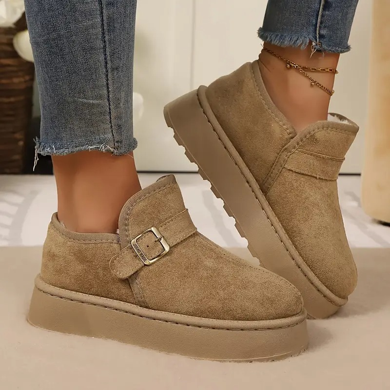 Women's Buckle Strap Winter Boots