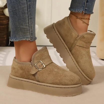 Women's Buckle Strap Winter Boots