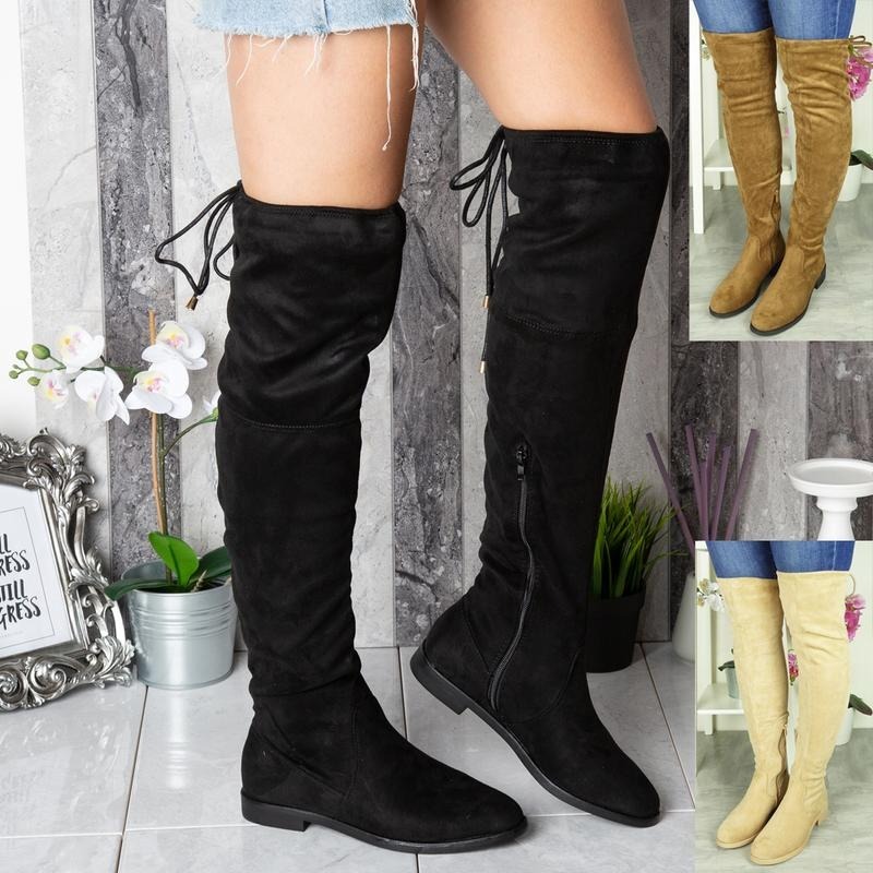 Women Over The Knee Lace Up Boots