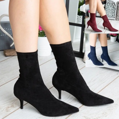 Women's Pointed Toe Kitten Heel Boots
