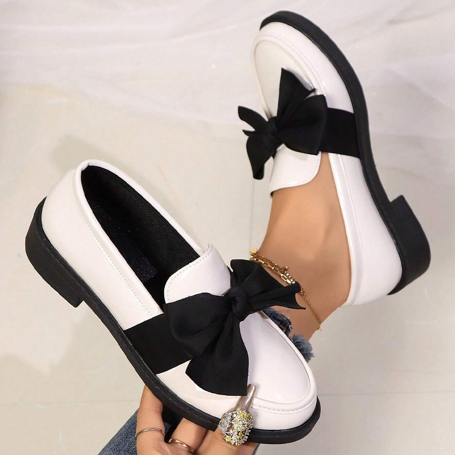 Women's Bow Round Toe Slip-On Loafers