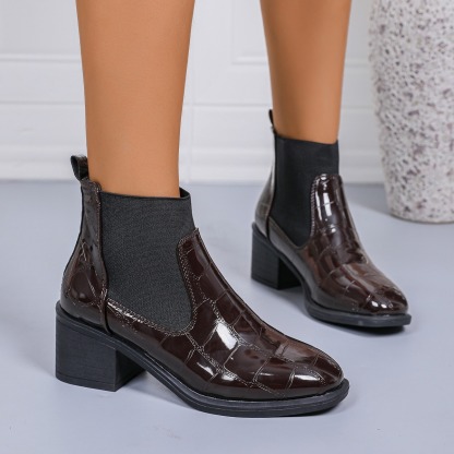 Women's Glossy Cover Ankle Boots
