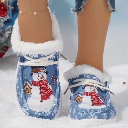 Christmas Snowman Thickened Warm Loafer