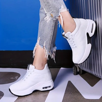 Women's Fashion Lace-Up Wedge Sneakers