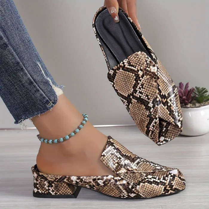 Stylish Square Toe Chunky Low Heels