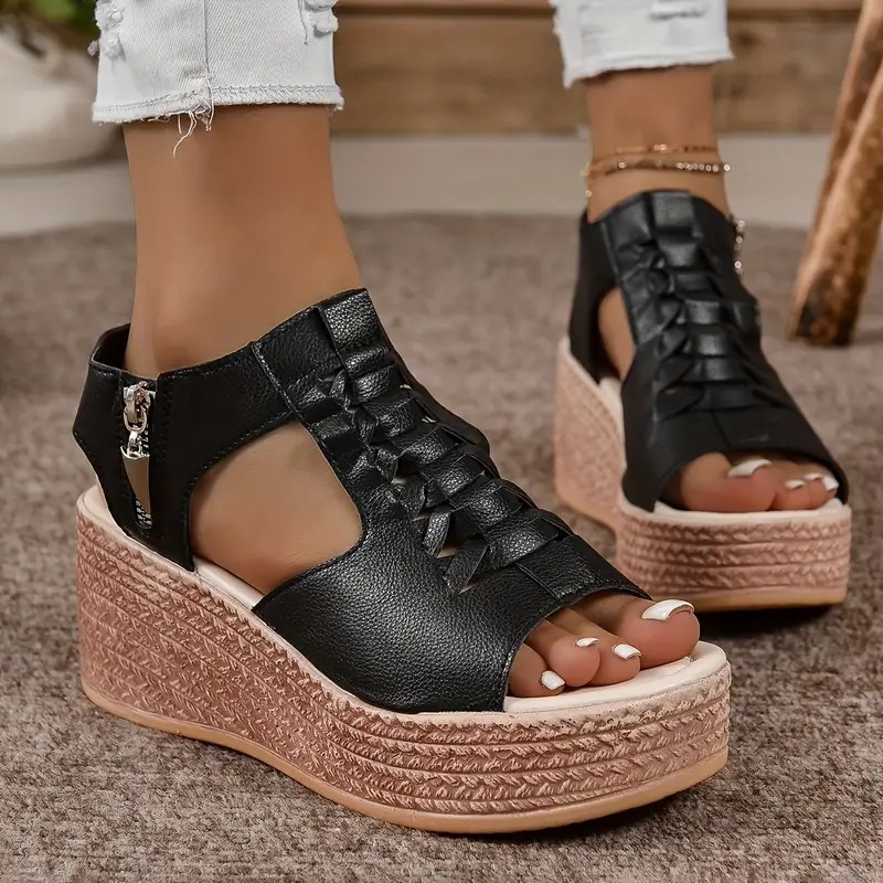 Stylish Fish Mouth Wedge Sandals