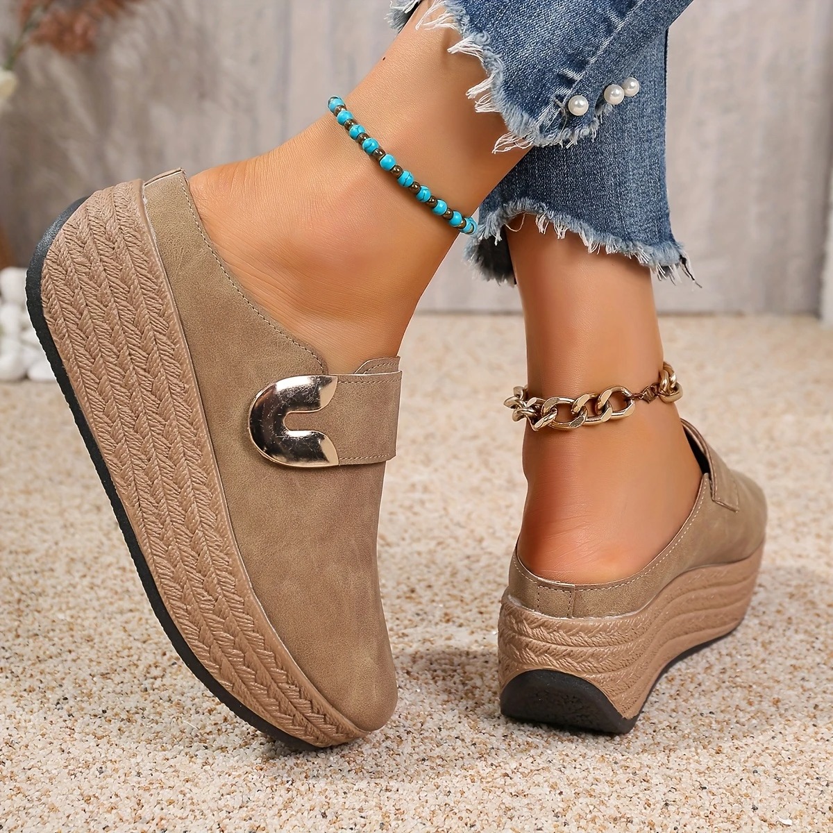 Women's Thick Platform Half-Slip Sandals