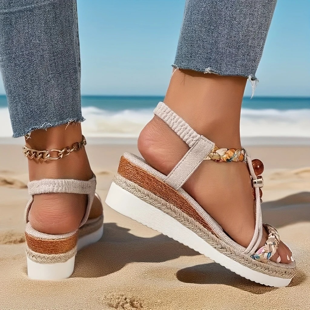 Bohemian Espadrille Wedge Sandals
