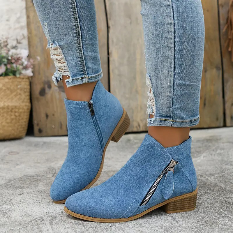 Women's Retro Chunky Heel Ankle Boots