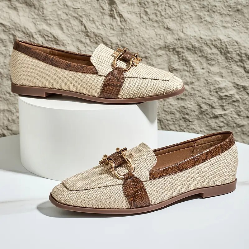 Women's Golden Buckle Loafers