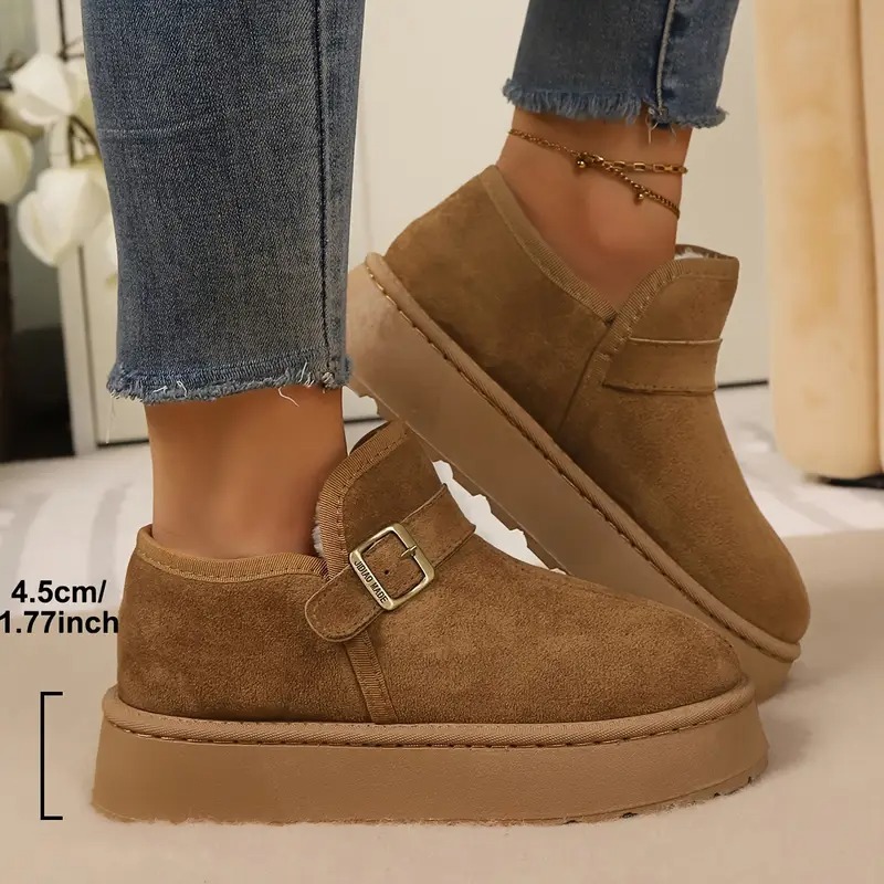 Women's Buckle Strap Winter Boots