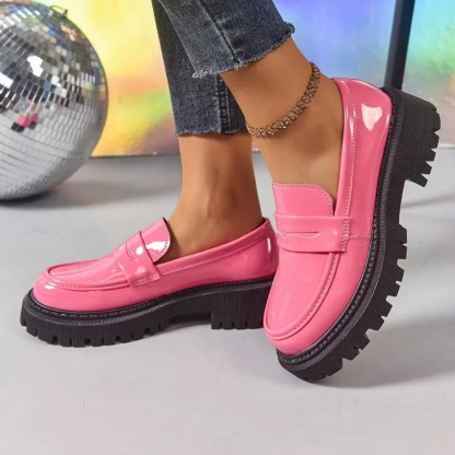 Retro Style Leather Slip-on Loafers