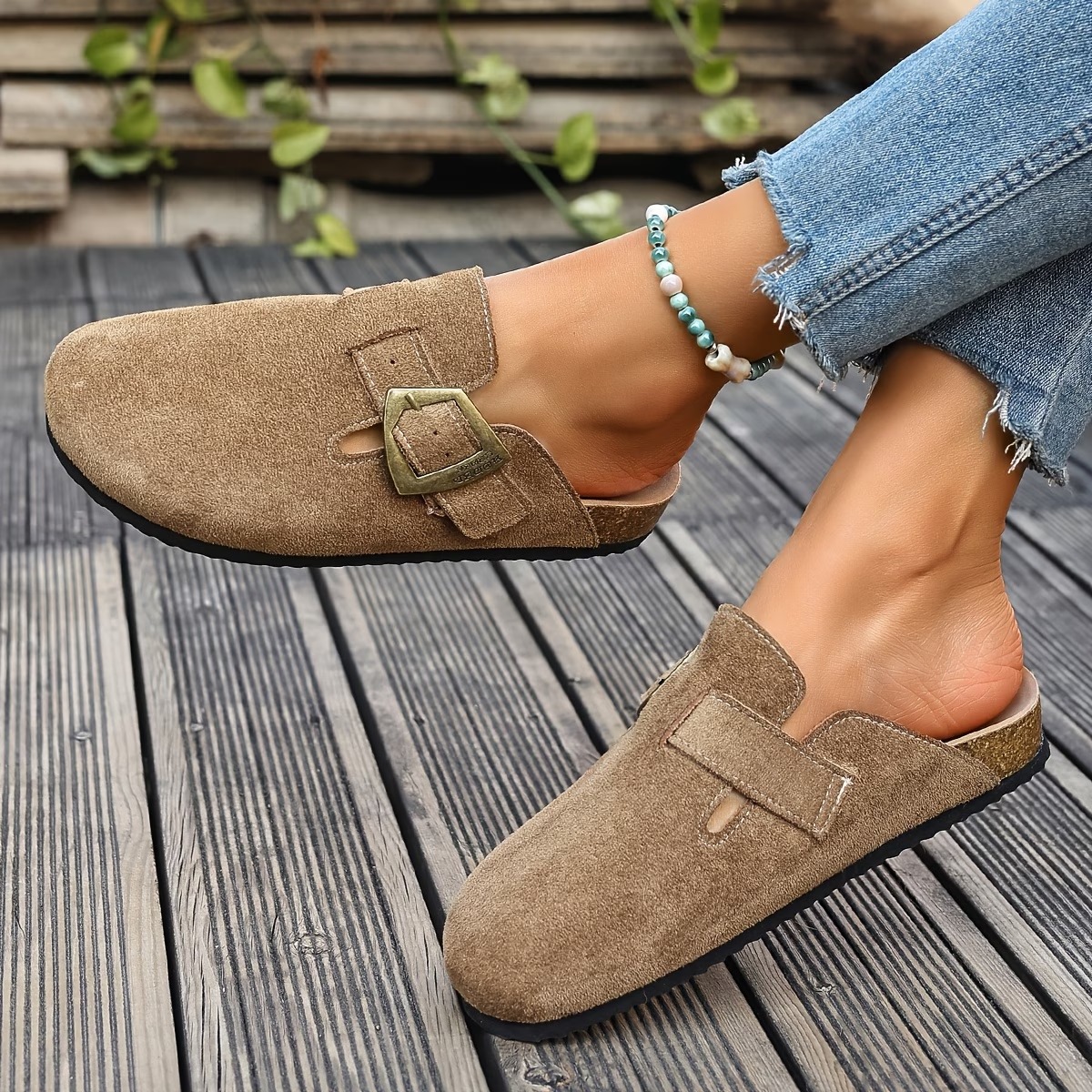 Women's Vintage Copper Buckle Loafers