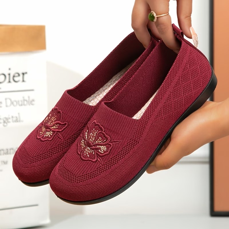 Women's Flying Mesh Floral Mom Shoes