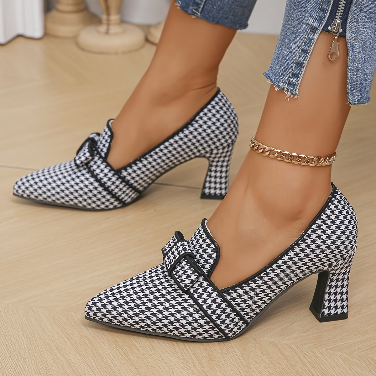 Women's Checkered Casual Loafers