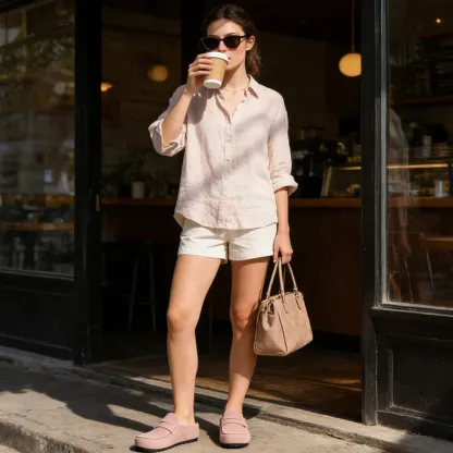 Genuine Suede Loafer Mules