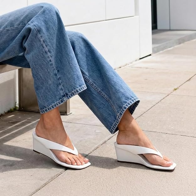 Women's Athlefit Trendy Dressy Low Wedge Sandals
