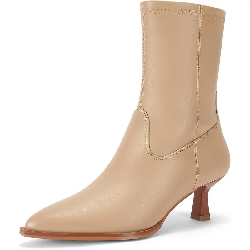 Women's Stacked Kitten Ankle Boots