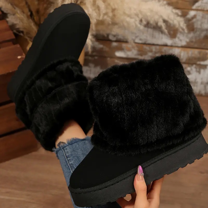 Women's Fluffy Faux Lined Snow Boots