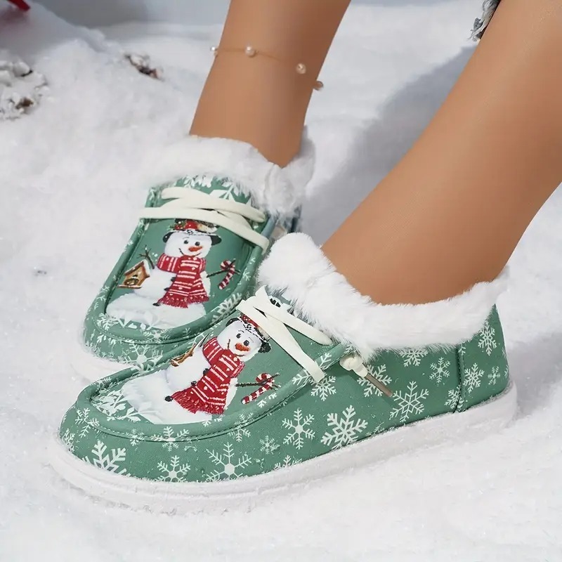 Christmas Snowman Thickened Warm Loafer