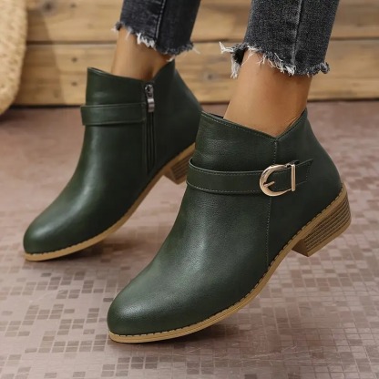 Women's Side Zipper Ankle Boots