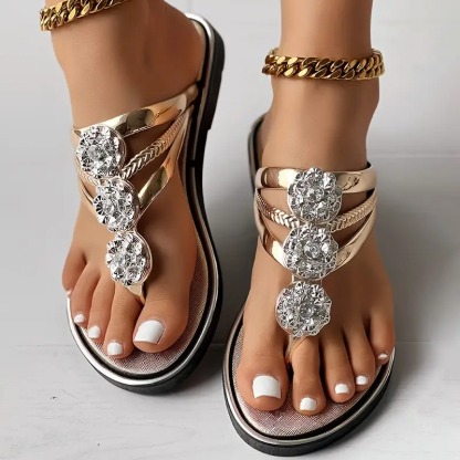 Women's Floral Embellished Flat Sandals